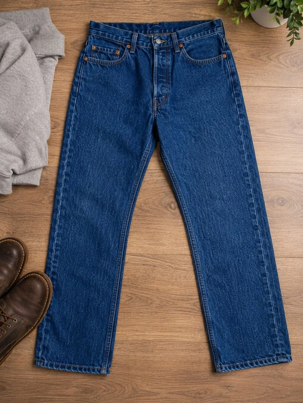 Levi's 501 Men's Blue Jeans Button Fly Relaxed Fit 29×32